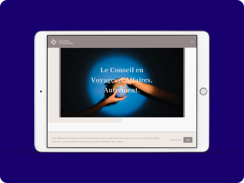 Site Vitrine Conseils & Franchise Version Tablette