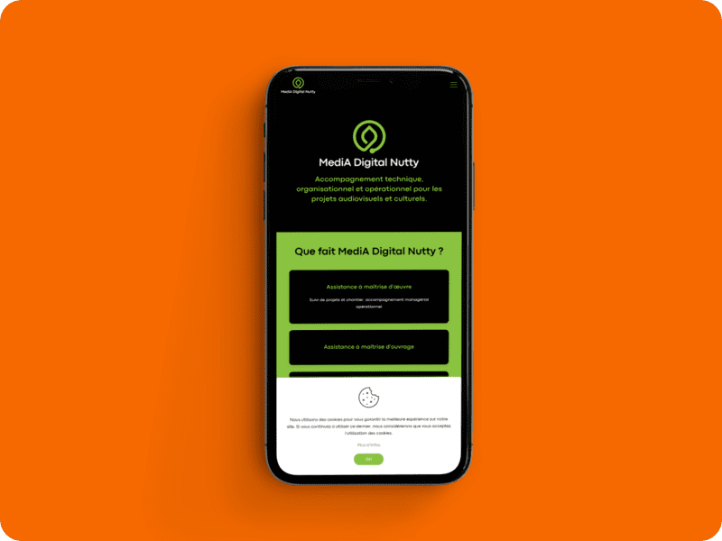 Site Vitrine MediA Digital Nutty Version Mobile