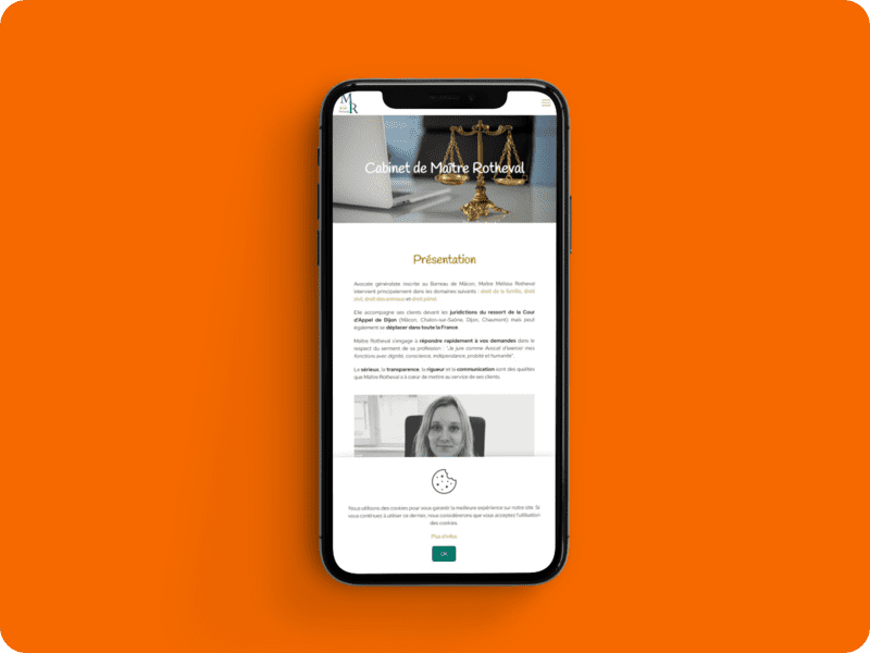 Site Vitrine Avocat Rotheval Version Mobile