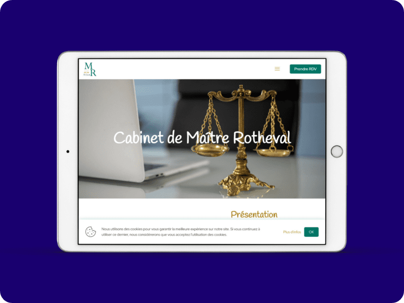 Site Vitrine Avocat Rotheval Version Tablette