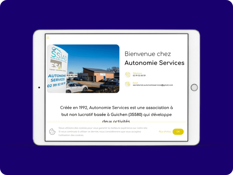 Site Vitrine Autonomie Services Version Tablette