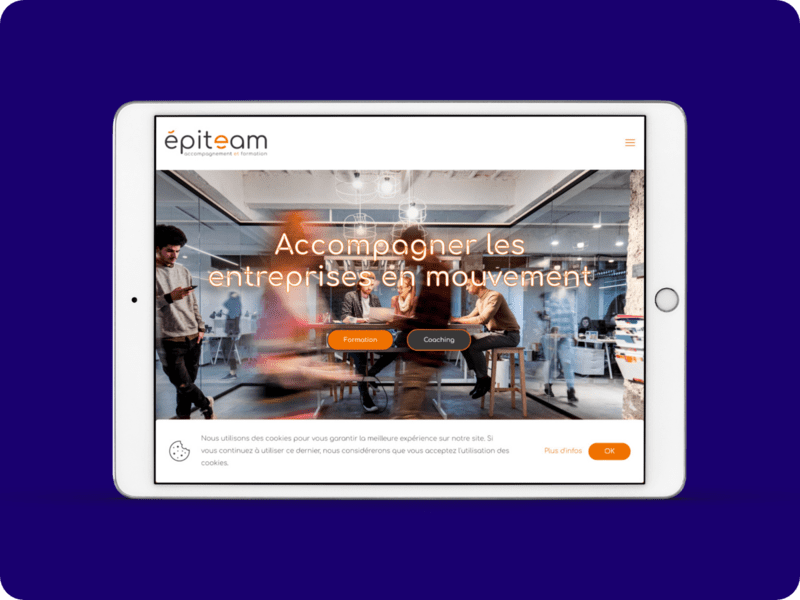 Site Vitrine Epiteam Version Tablette