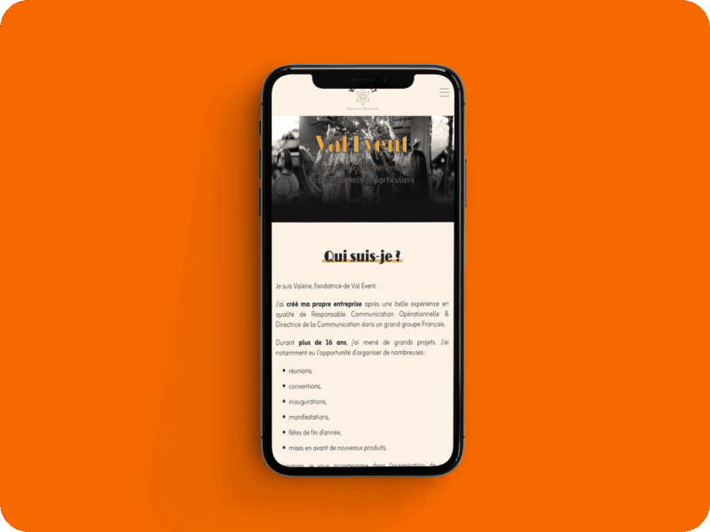 Site One Page Val Event Version Mobile