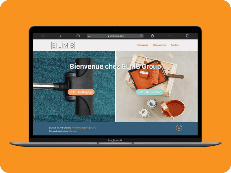 Site Vitrine ELMB Group Version Ordinateur