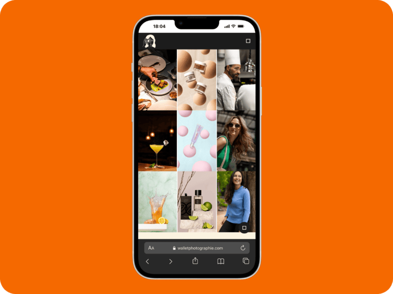 Site Vitrine Wallet Photographie Version Mobile