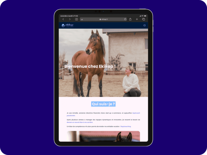 Site Vitrine Ekikap Version Tablette