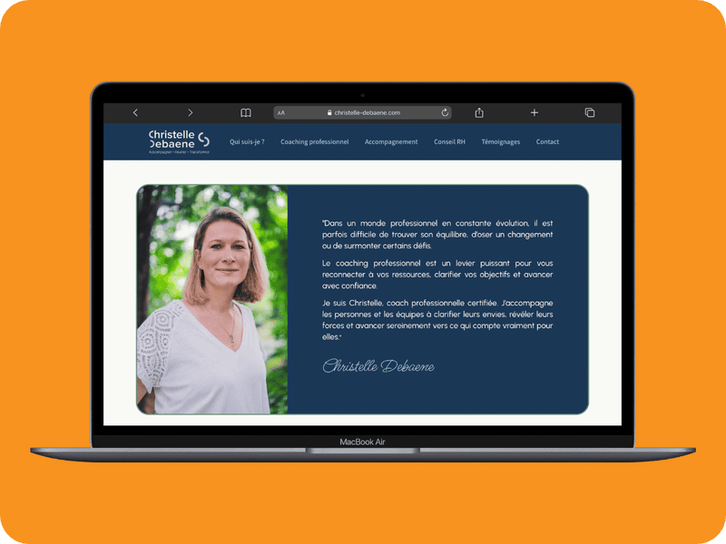Site One-Page Christelle Debaene Version Ordinateur