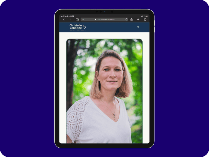 Site One-Page Christelle Debaene Version Tablette