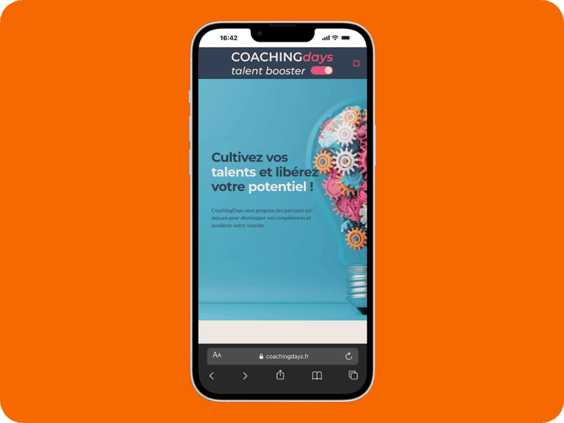 Site Vitrine Coaching Days Version Mobile