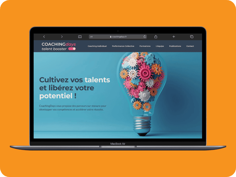 Site Vitrine Coaching Days Version Ordinateur