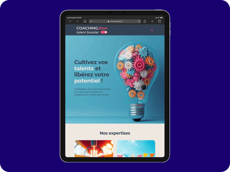 Site Vitrine Coaching Days Version Tablette